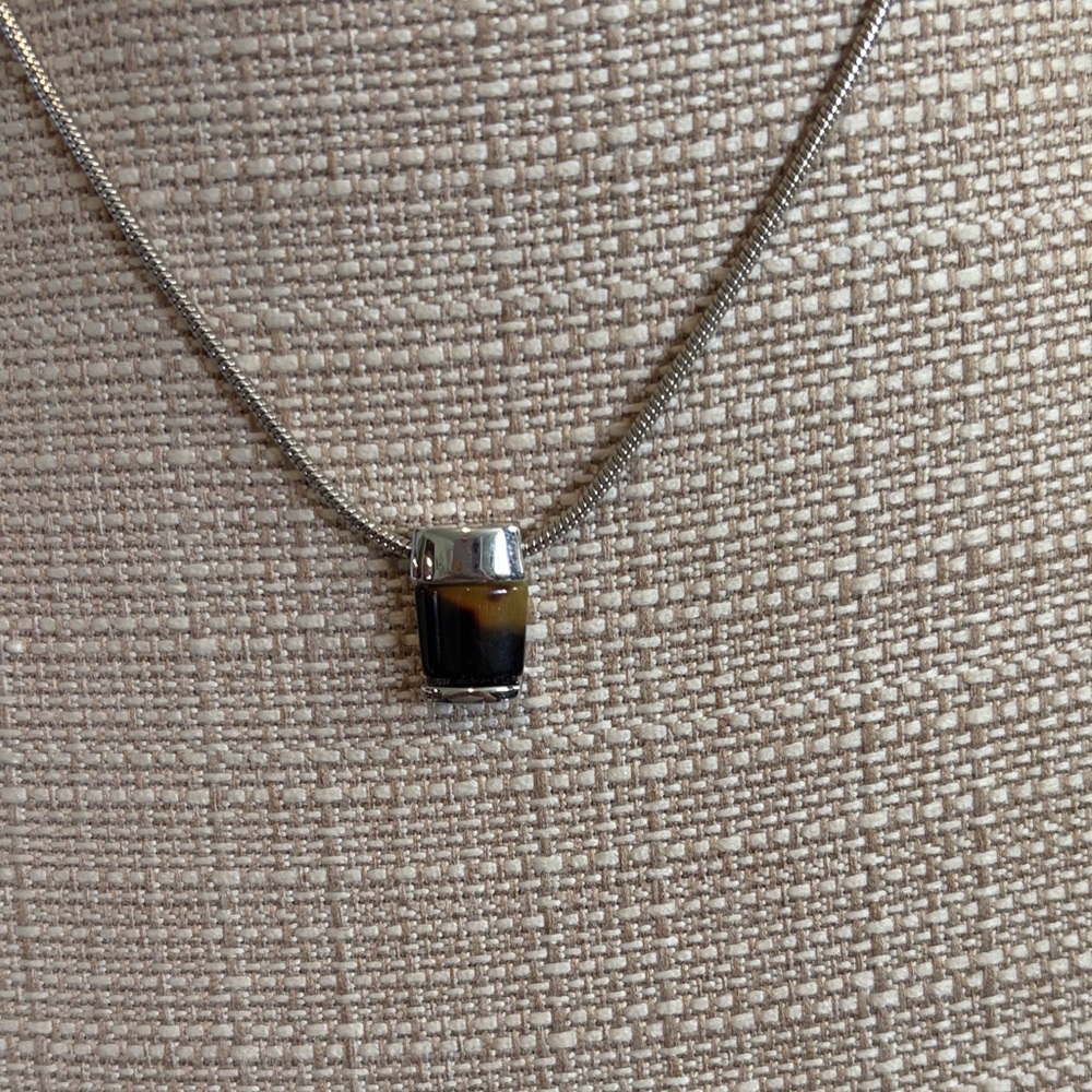 Sleek Black and Silver Necklace
